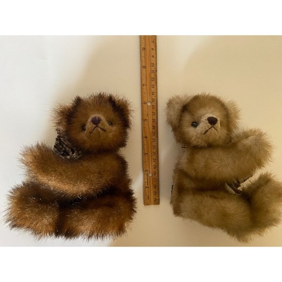 Unipak Design Two Brown Teddy Bears Stuffed  9" - Picture 9 of 12